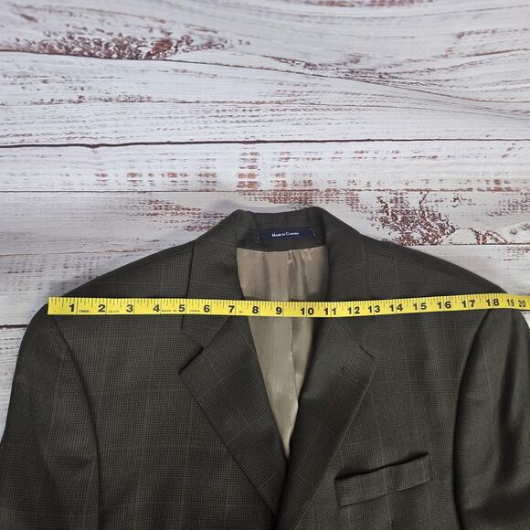 Ralph Lauren Blazer Mens 40 Medium Brown Plaid Wool Cashmere Two Button Jacket - Picture 15 of 16